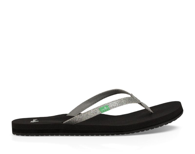 Sanuk Yoga Joy Sparkle - Sanuk Flip Flops Womens Silver - Philippines RYBFNO796